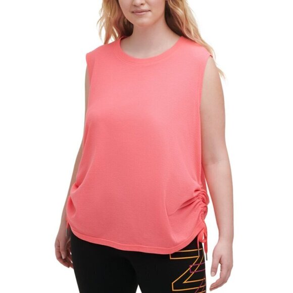 CALVIN KLEIN PERFORMANCE Plus Size  hot Pink Tie-Hem Tank Top NWT - Picture 1 of 4
